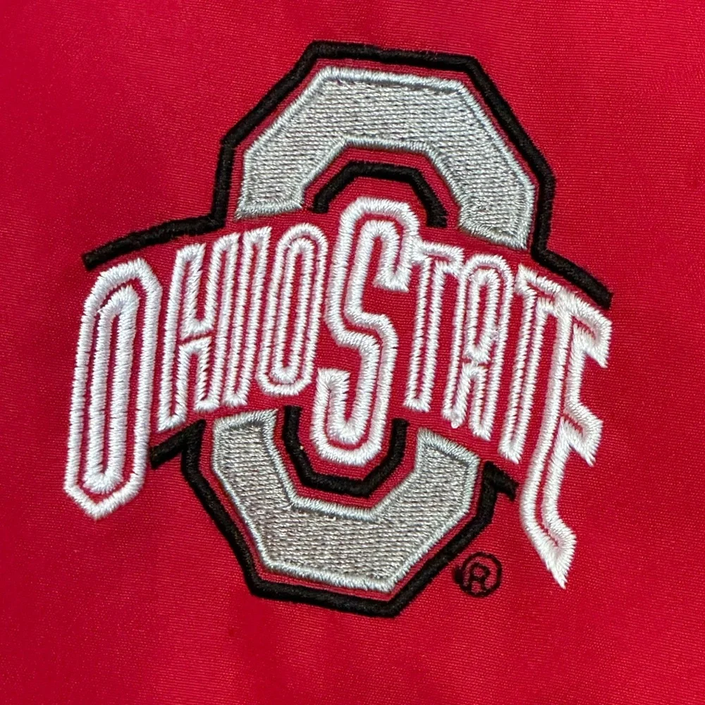 Vintage Ohio State Buckeyes Crable Jacket — Red Check Fleece Lined — Size Large - Picture 2 of 8